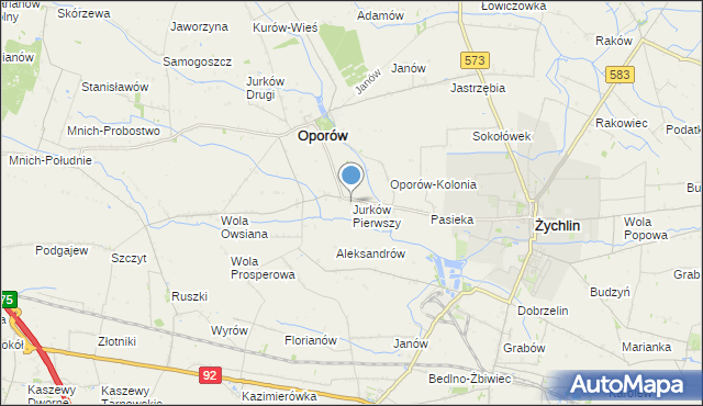 mapa Jurków Pierwszy, Jurków Pierwszy na mapie Targeo